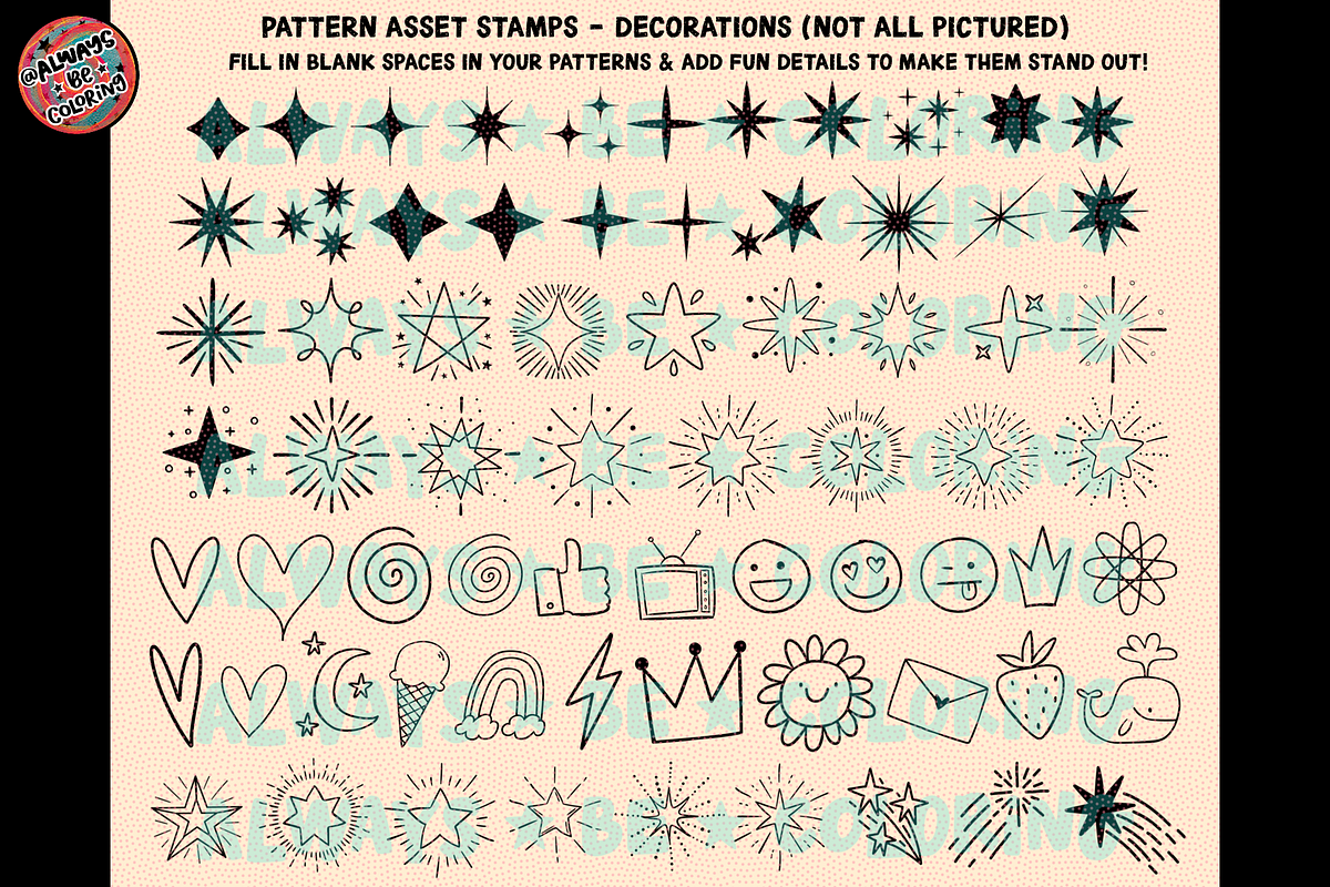 Procreate Seamless Pattern Creator, a Brush Add-On by AlwaysBeColoring (Photo 6 of 10)