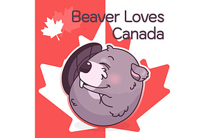 Cute beaver canadian symbol, a Poster Template by IMG visuals characters