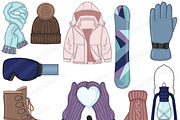 Winter Cabin Clipart, a Seasonal Illustration by GlamArtZhanna (Thumbnail 2 of 5)