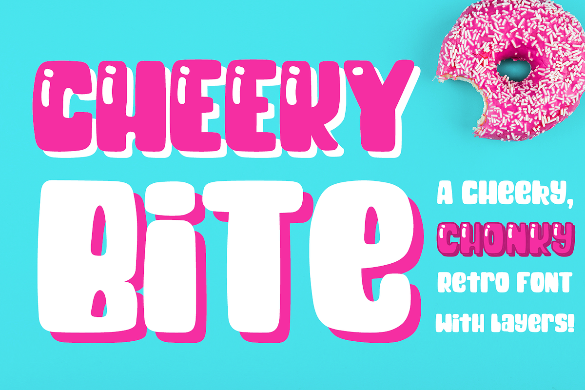 Cheeky Bite Chunky Layered Font, a Font by Amber Nest Design (Photo 1 of 10)