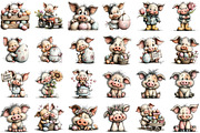 Whimsical Easter Pig Clipart Bundle, an Illustration by Sublimation Artist (Thumbnail 2 of 7)