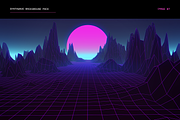 Synthwave Retrowave Background Pack, a Templates & Theme by dennybusyet (Thumbnail 8 of 14)