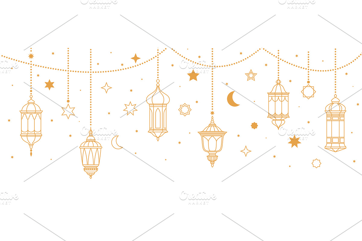Golden Ramadan arabian lanterns, an Object Illustration by Buch&Bee