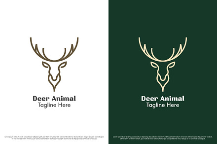Deer Antler Logo Design Illustration