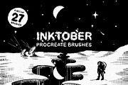 Inktober Procreate brushes, a Brush Add-On by MiksKS (Thumbnail 1 of 7)