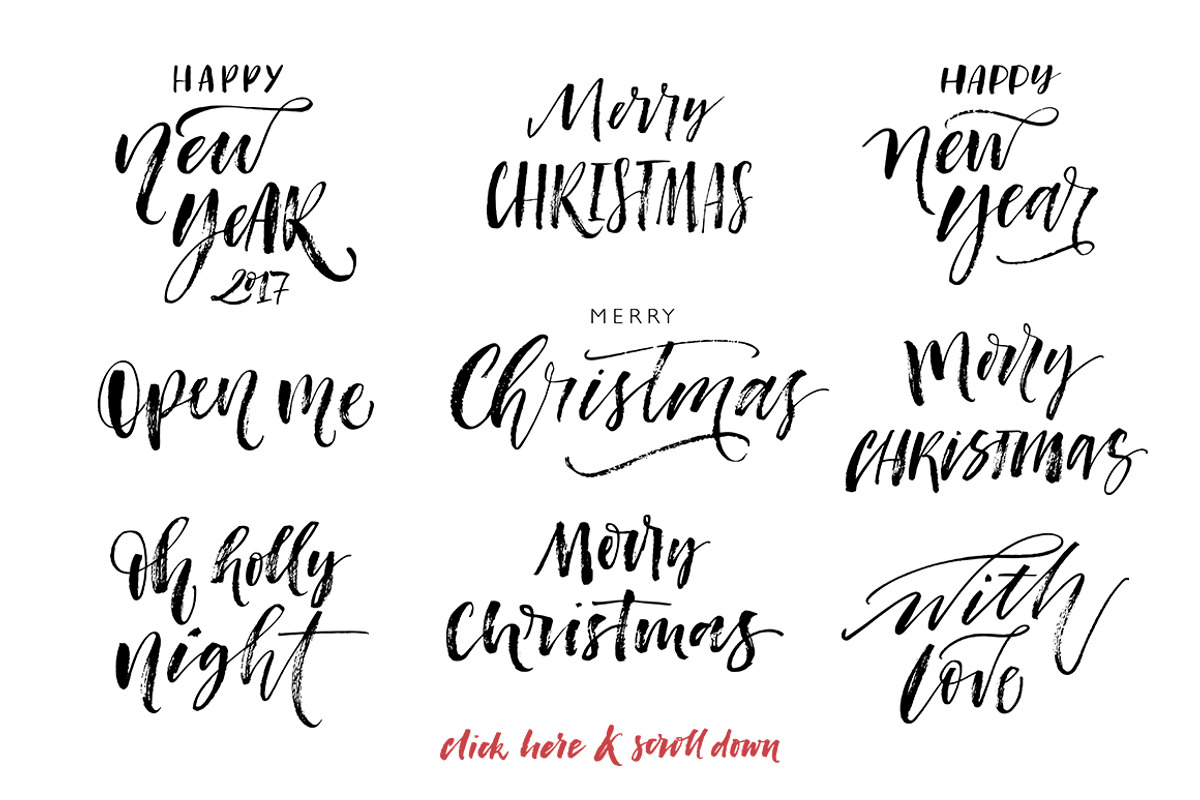 Big bundle of Christmas phrases., an Illustration by Asya Mix (Photo 2 of 8)