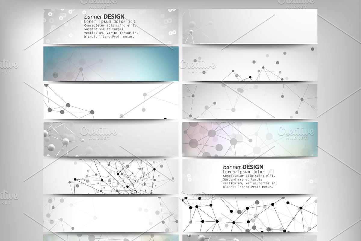 Headers set, science backgrounds, a Technology Illustration by VectorShop