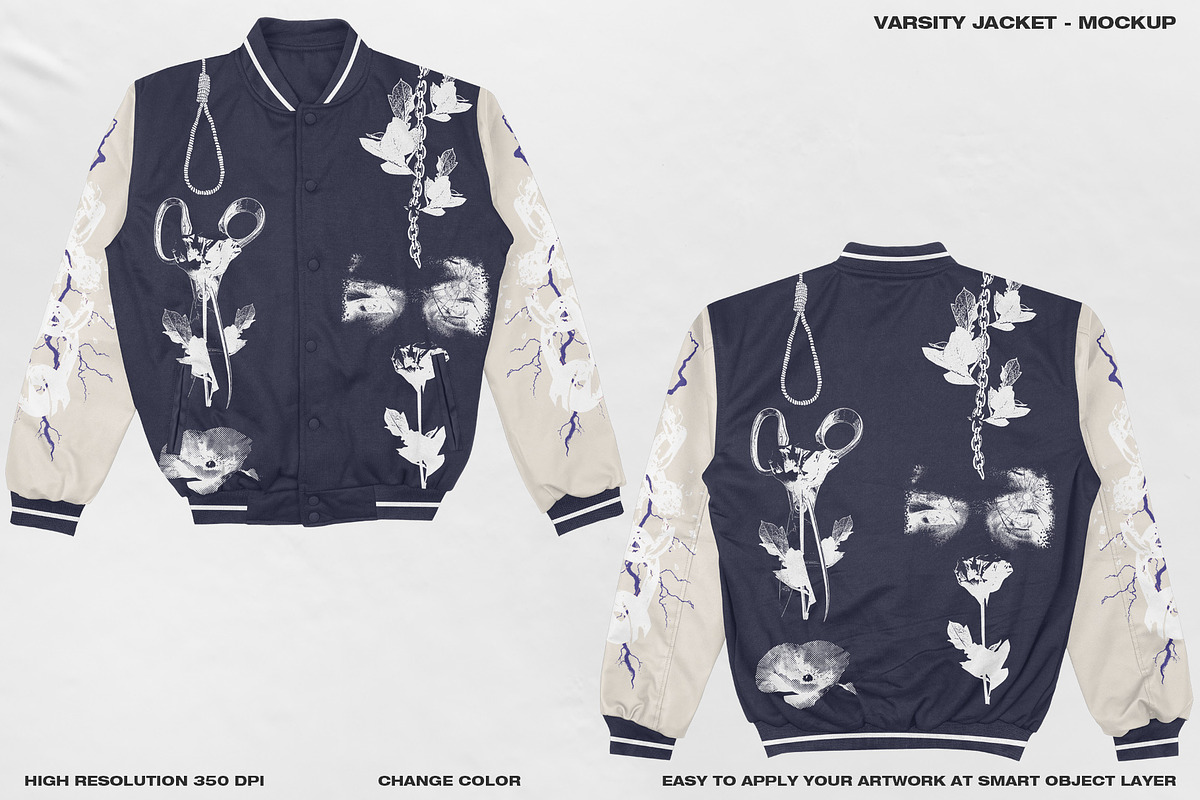 Varsity Jacket - Mockup, a Hoody Mockup by DaldSgh (Photo 3 of 21)