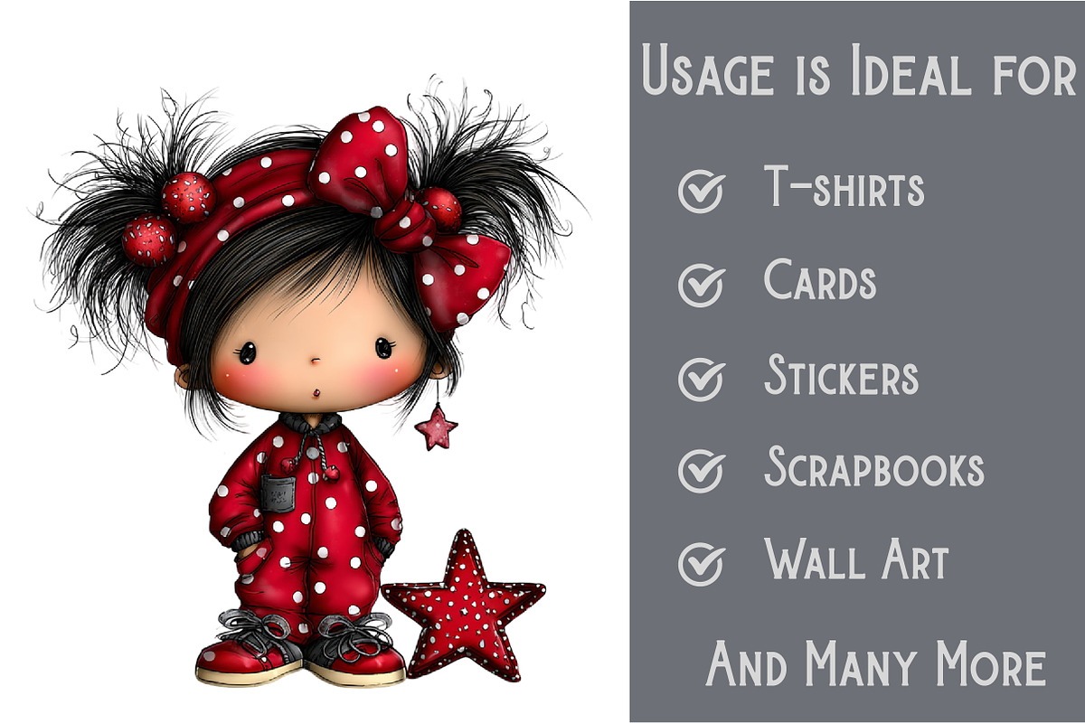 Cute Christmas Baby Girl Clipart, an Illustration by Pixels.Craft (Photo 3 of 6)