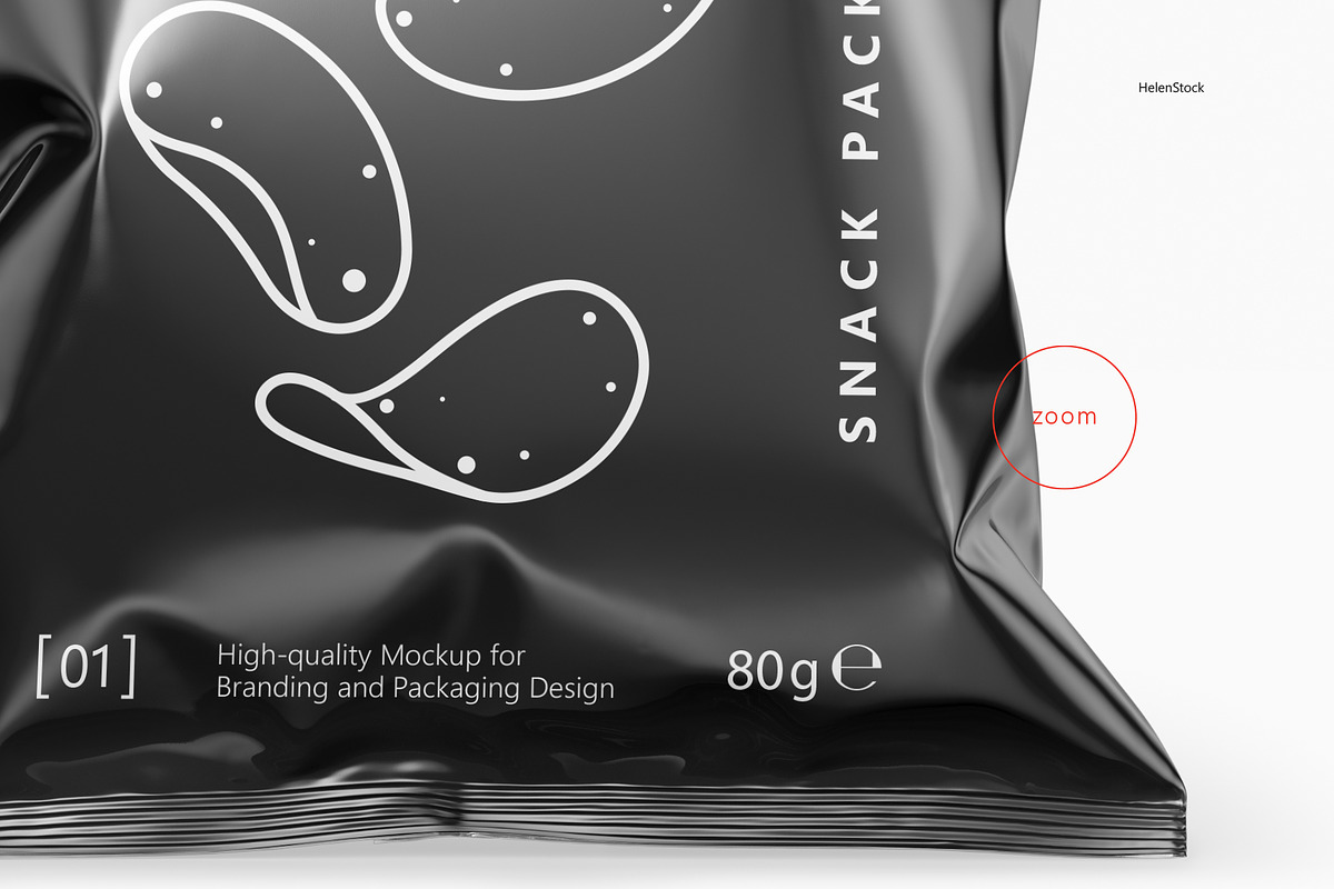 Glossy Snack Package Mockup - Front, a Packaging Mockup by HelenStock (Photo 8 of 8)