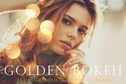Gold bokeh photoshop overlays, an Object Graphic by Paper Farms (Thumbnail 1 of 6)