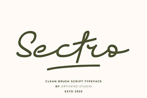 Sectro Minimalist Script, a Script Font by Artiveko