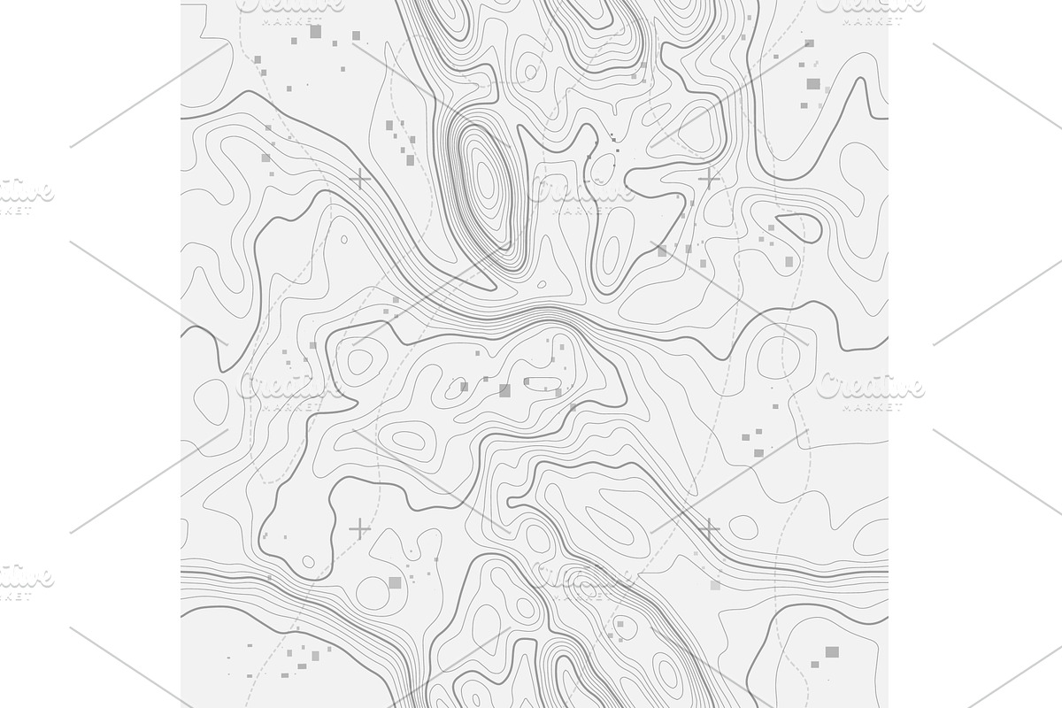 Seamless vector topographic map, an Object Illustration by RDShop