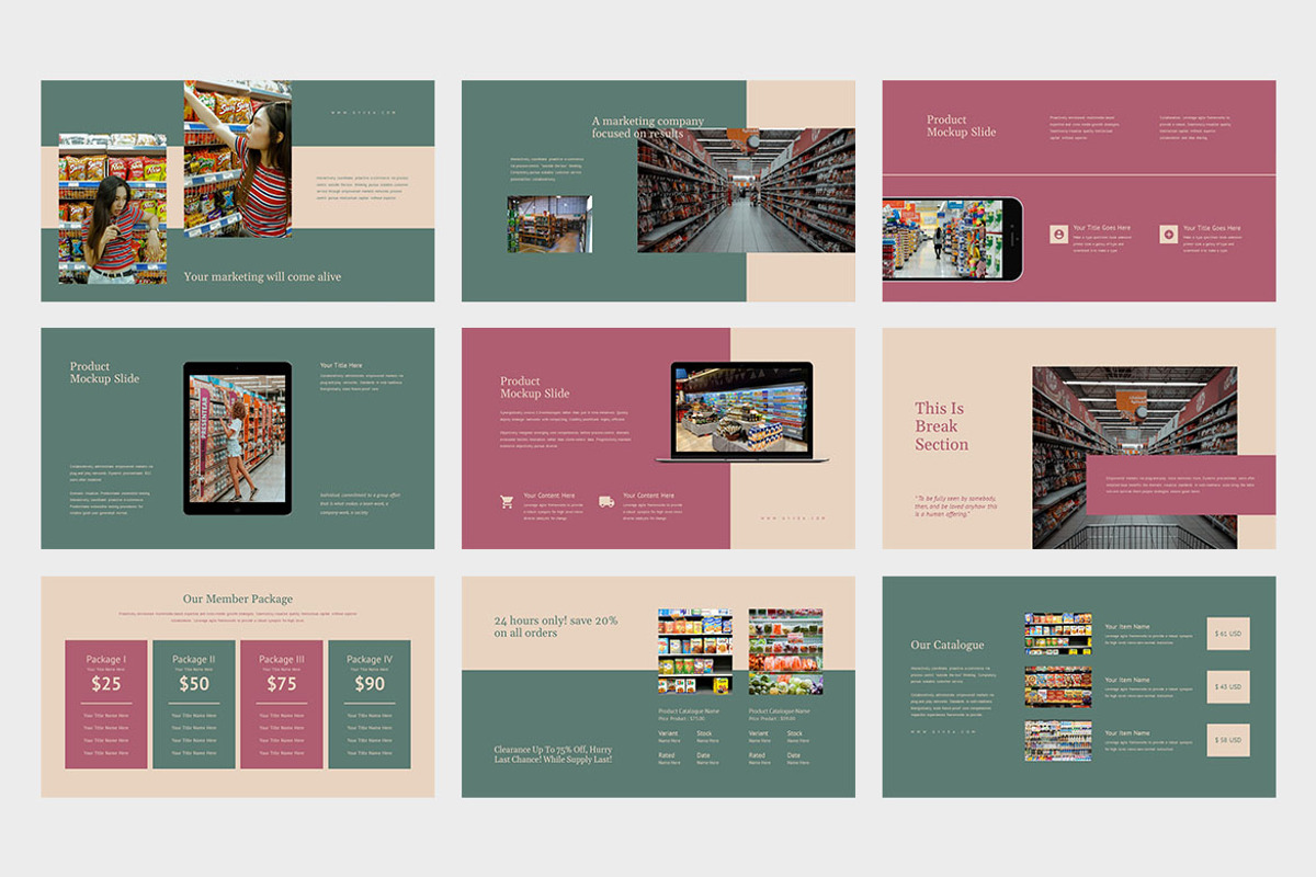 Gyvea : Supermarket Google Slides, a Presentation Template by Punkl Camp (Photo 3 of 9)
