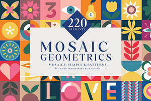 Mosaic Geometrics Shapes & Patterns, a Graphic by Paper Flowers Studio