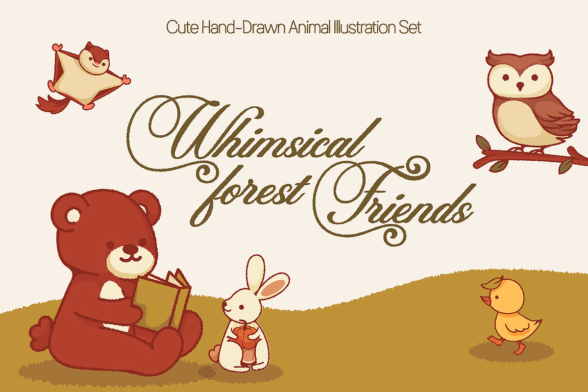 Whimsical Forest Friend - Vector Set, an Animal Illustration by Invisual Studio (Photo 1 of 9)