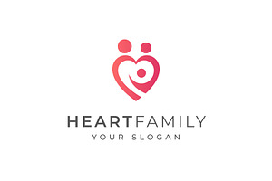 Heart Family Mother Care Logo