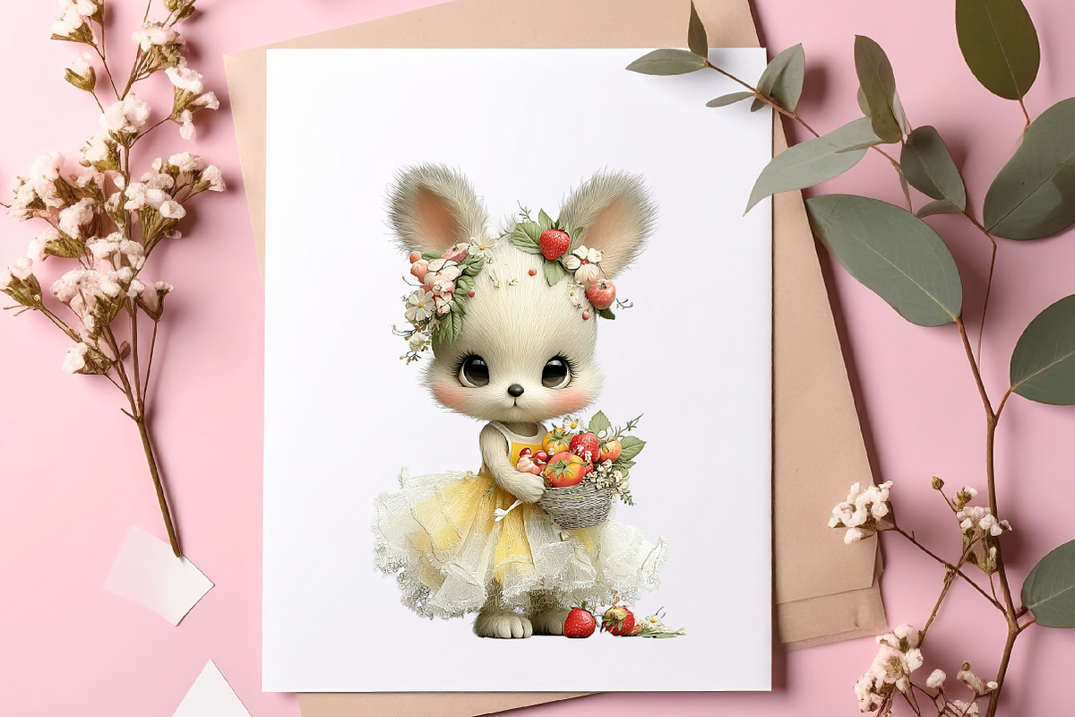 Whimsical Summer Bunny Fruits PNG, an Illustration by SinaCreation (Photo 5 of 7)