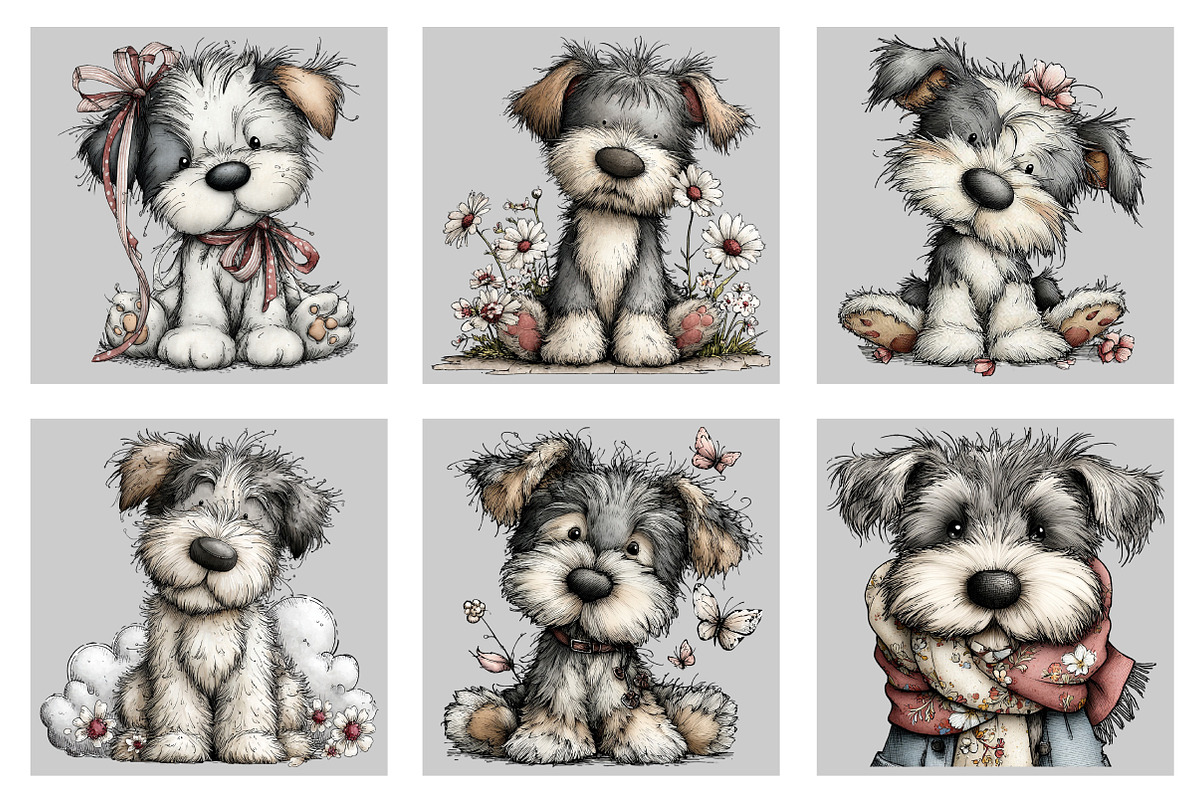 Whimsical Silver Spring Dog Clipart, an Illustration by Black Bird Studio (Photo 5 of 5)