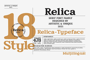 Relica - Serif Font Family