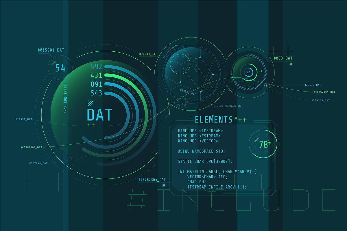 HUD Pro Infographic Elements, an Object Graphic by ConceptCafe (Photo 11 of 30)
