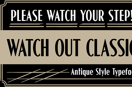 Watch Out Classic Deco Typeface Font, a Sans Serif Font by PapasRe-Creations