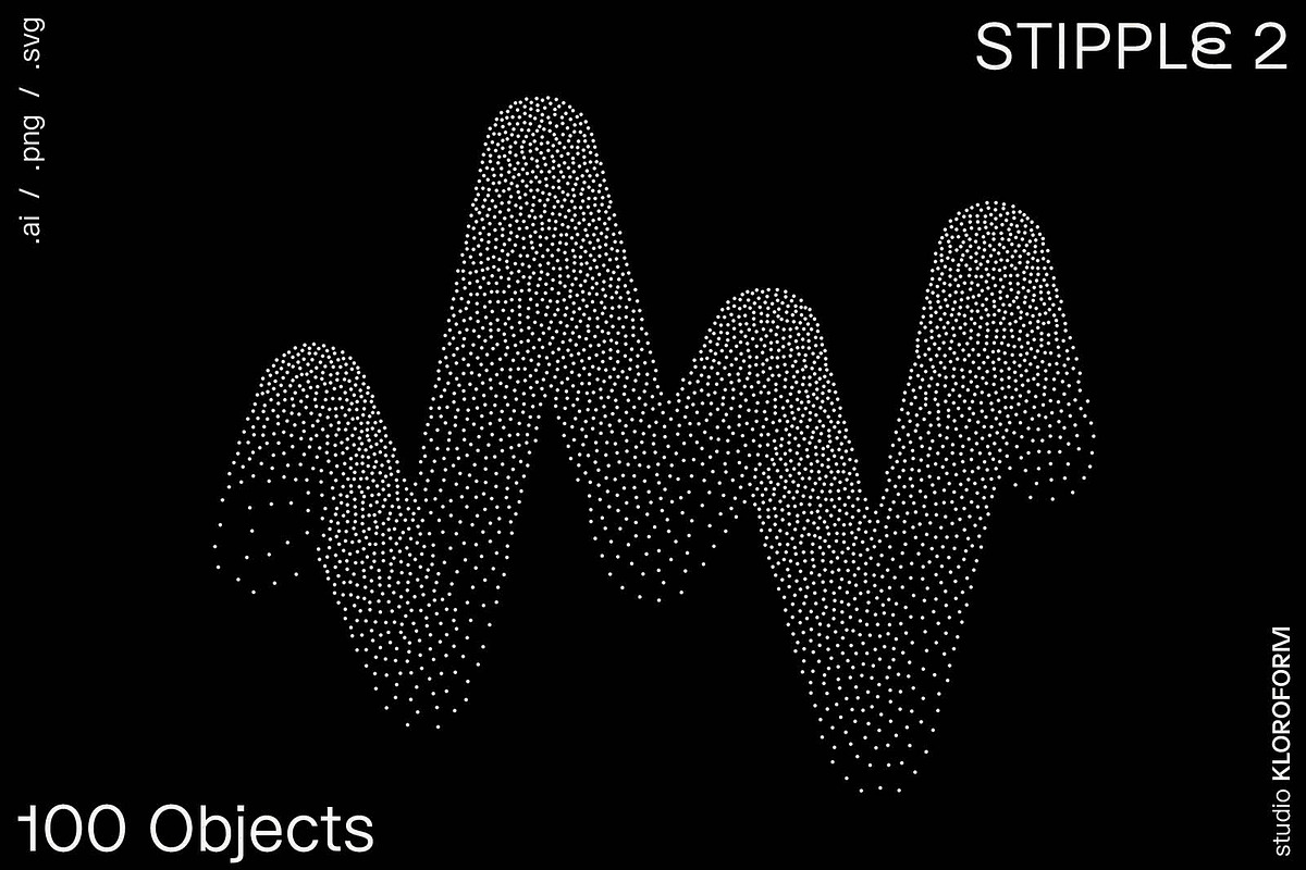Stipple 2 - 100 dotted objects, an Object Graphic by kloroform (Photo 20 of 21)