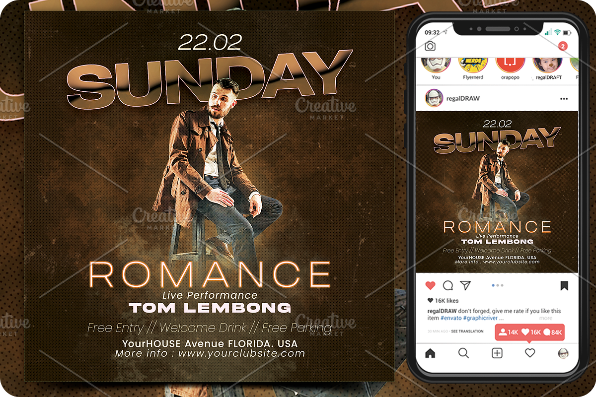 Sunday Romance Flyer, a Flyer Template by regalDRAW (Photo 4 of 4)