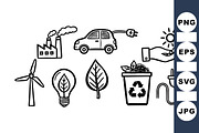 Eco Energy Hand Drawn Clipart, an Illustration by designvectx (Thumbnail 1 of 3)