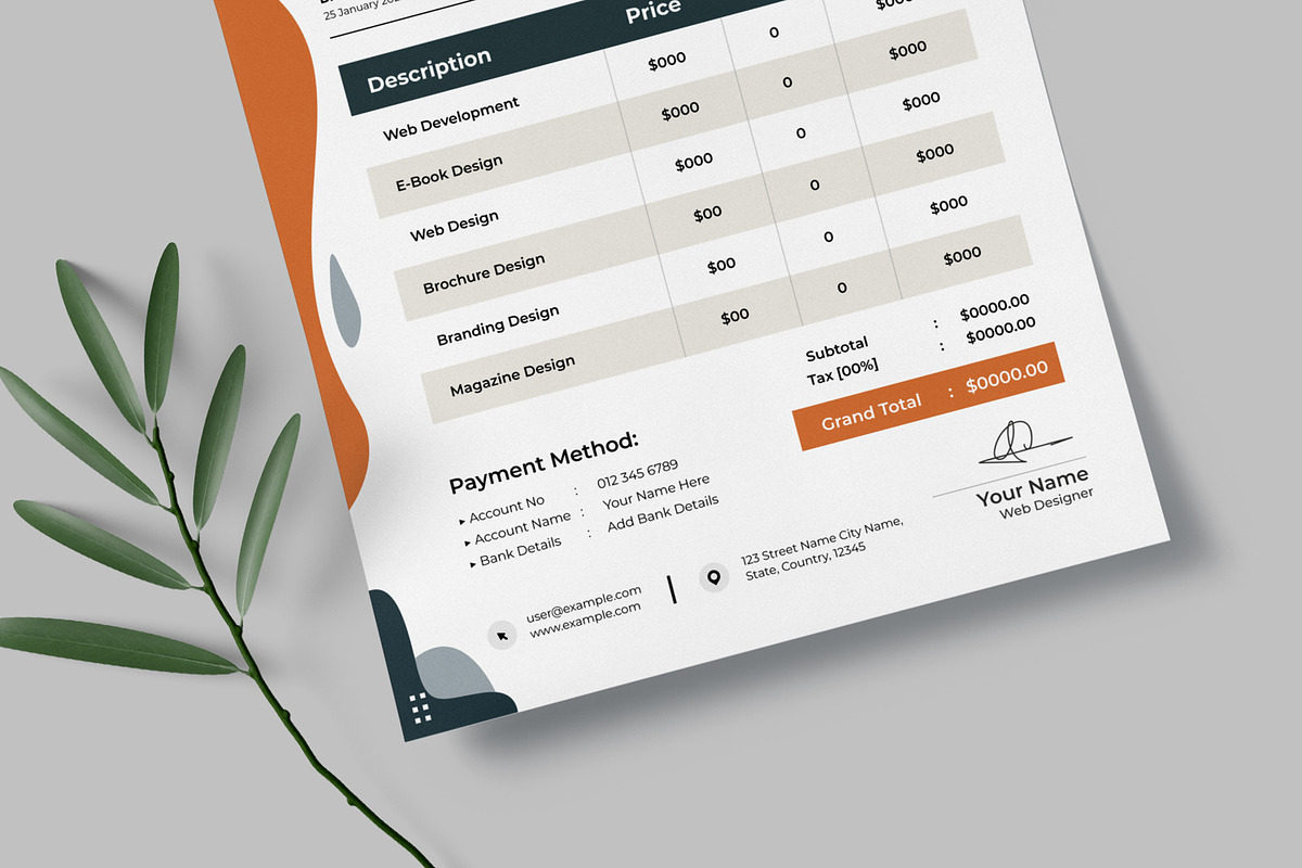 Invoice Template, a Stationery Template by MightyDesign (Photo 5 of 8)
