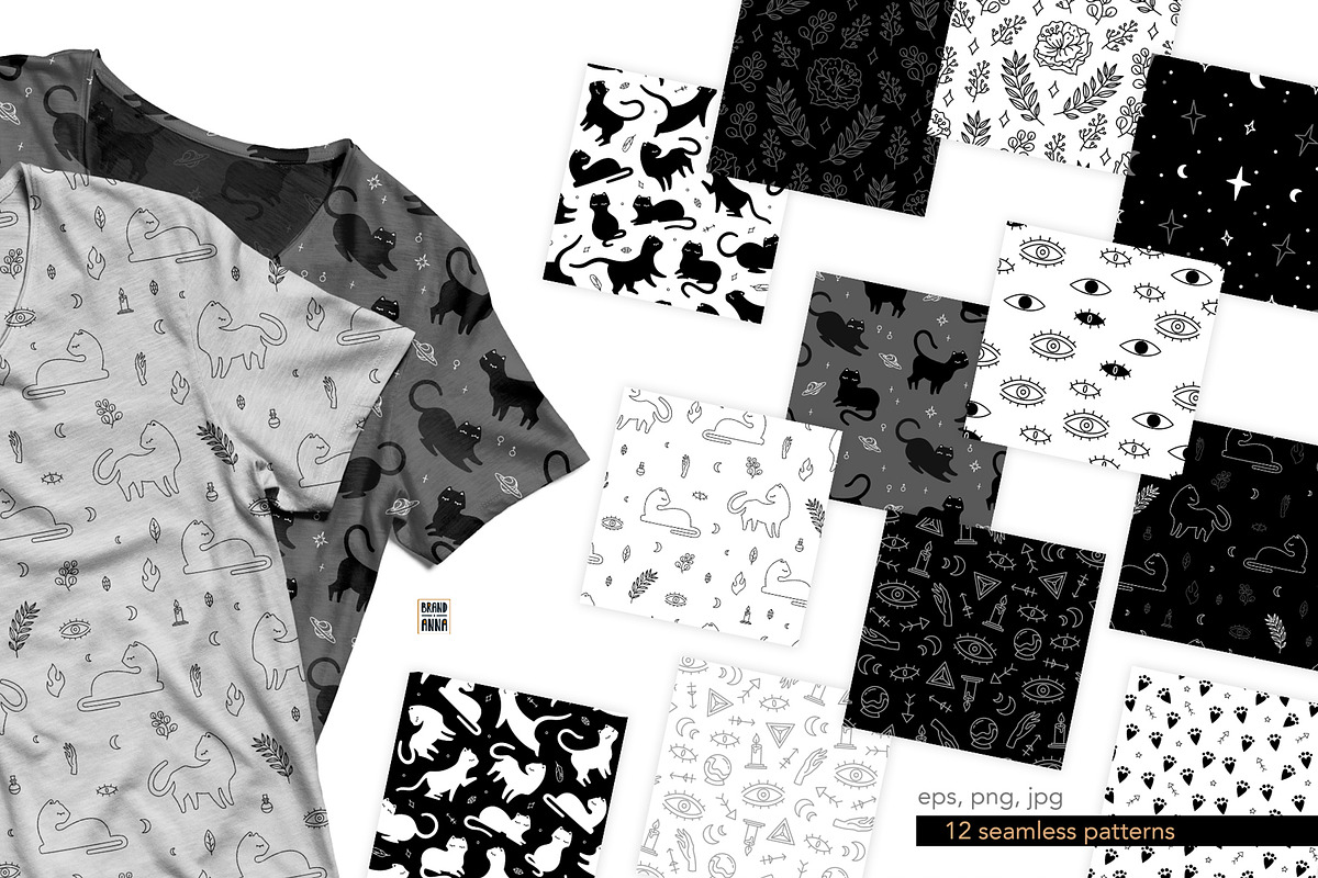 Magic Black Cats vector bundle, an Illustration by Brandianna (Photo 9 of 10)
