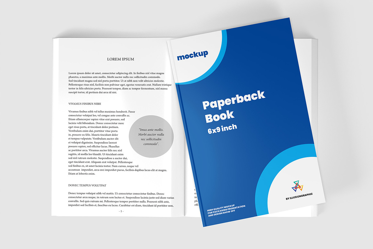 Paperback Book Mockup - 6x9 inch, a Books & Magazine Mockup by Illusiongraphic (Photo 11 of 19)