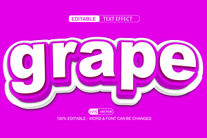 Grape Vector 3d Editable Text Effect