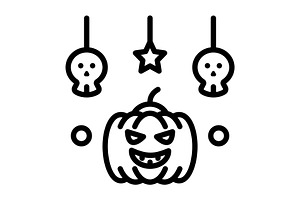 Halloween pumpkin black icon, an Outline Icon by Creative priyanka