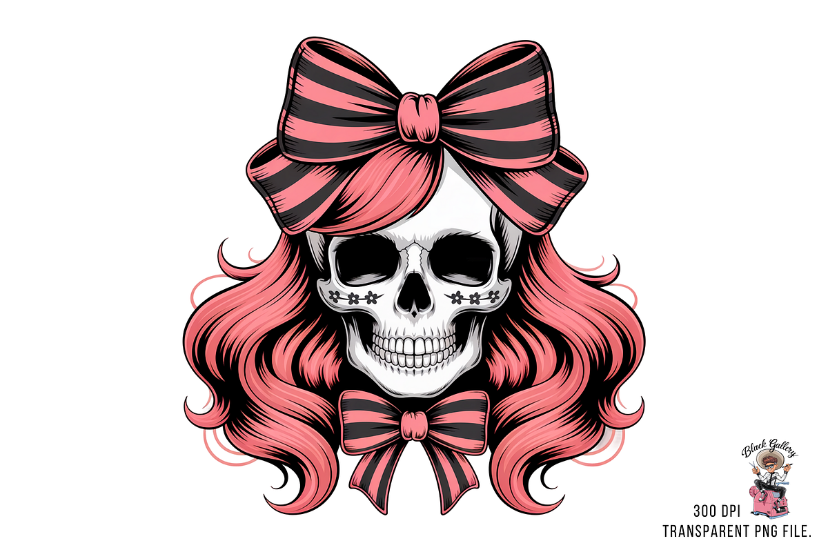 10 PNG Gothic Skull Girl PNG Clipart, an Illustration by Clipart Bloom (Photo 3 of 11)