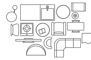 floor plan furniture handdrawn, an Object Graphic by nikagraphic