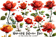 Whimsical Valentine Rose Clipart, an Illustration by OK Design (Thumbnail 1 of 6)