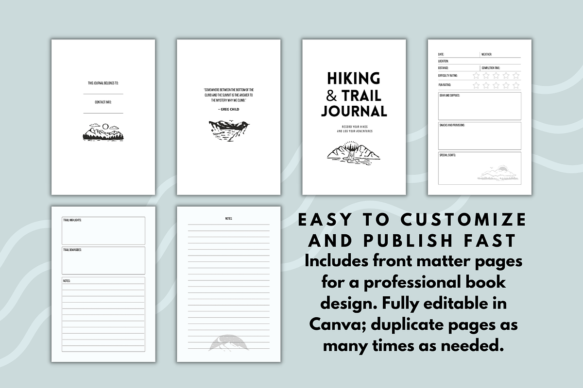 Hiking and Trail Journal Template, a Magazine Template by Self ...