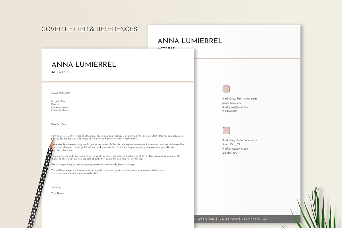 Creative Resume for Actor, Dancer, a Resume Template by Stanin Studio (Photo 4 of 10)