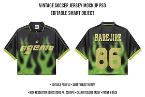 Vintage Soccer Jersey Mockup PSD