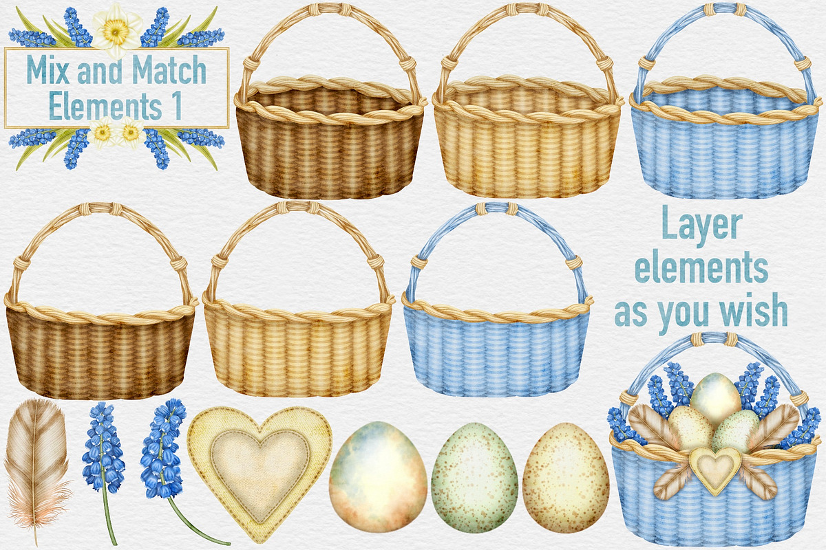 Spring into Easter Clipart Set., a Seasonal Illustration by Happy Sloth Graphics (Photo 6 of 17)