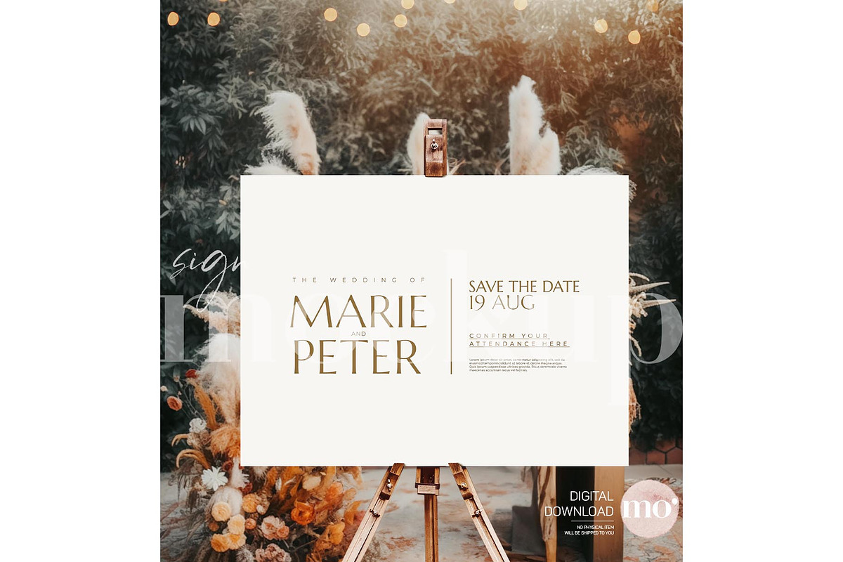 Wedding sign mock up, Welcome sign, a Product Mockup by MoMockups (Photo 4 of 5)