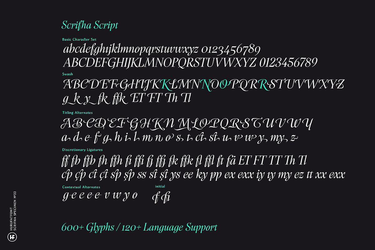 Scrifha Display Font Family, a Script Font by Hurufatfont (Photo 15 of 16)