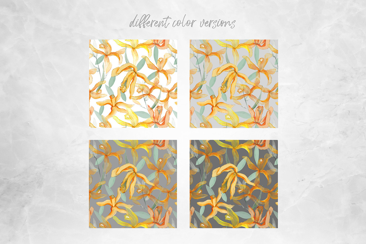 WARM BOTANICAL BLOOMS PATTERN, a Pattern Graphic by MartinShop (Photo 9 of 10)