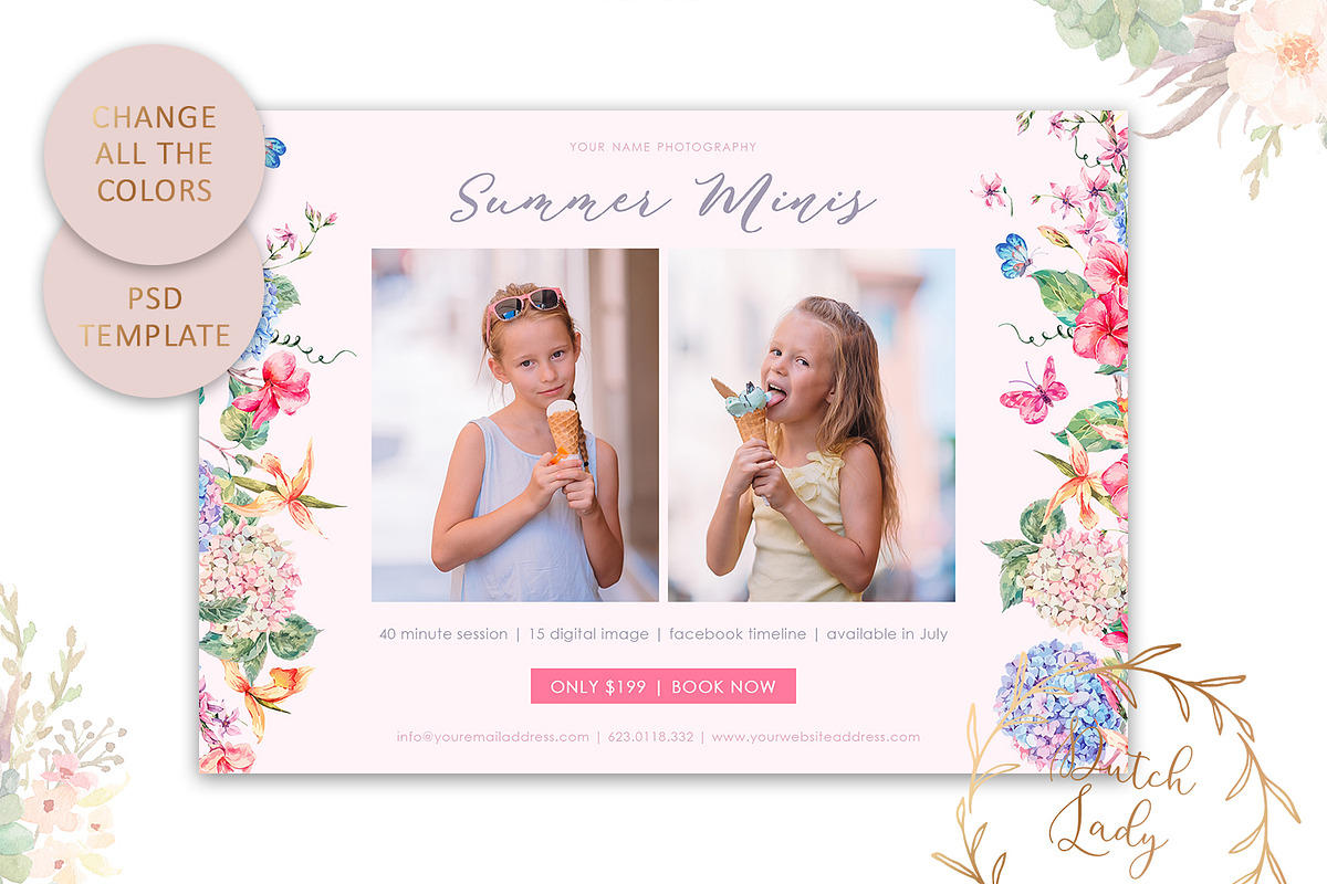 PSD Photo Session Card Template #63, a Card Template by The Dutch Lady ...