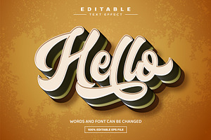 Hello 3D Editable Text Effect