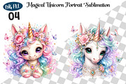 Magical Unicorn Portrait Sublimation, a Seasonal Illustration by CreationArt (Thumbnail 1 of 3)