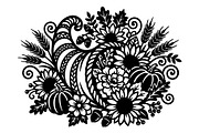 Elegant Floral Pumpkin Cornucopia, an Object Graphic by Gfx_Store (Thumbnail 6 of 16)