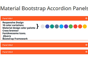 Material Bootstrap Accordion Panels