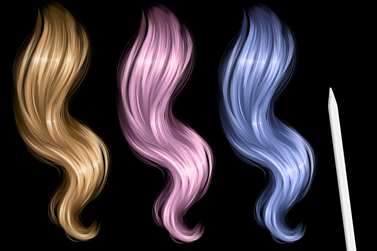 Procreate Hair Brushes, a Brush Add-On by LaurenceVArtiste (Photo 6 of 7)